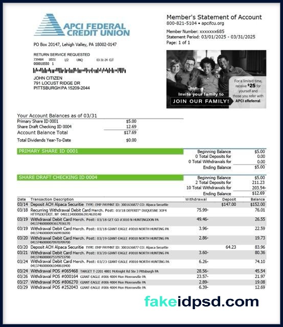 Associated Bank Statement [USA]