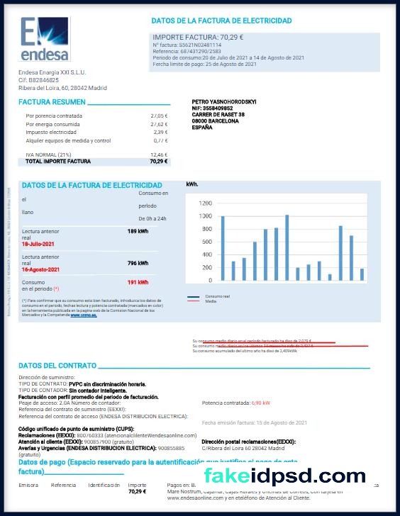 Utility Bill [CHILI] Endesa