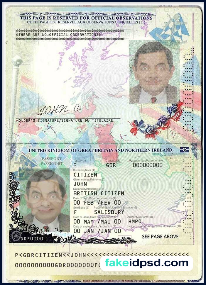 Passport UK of Great Britain
