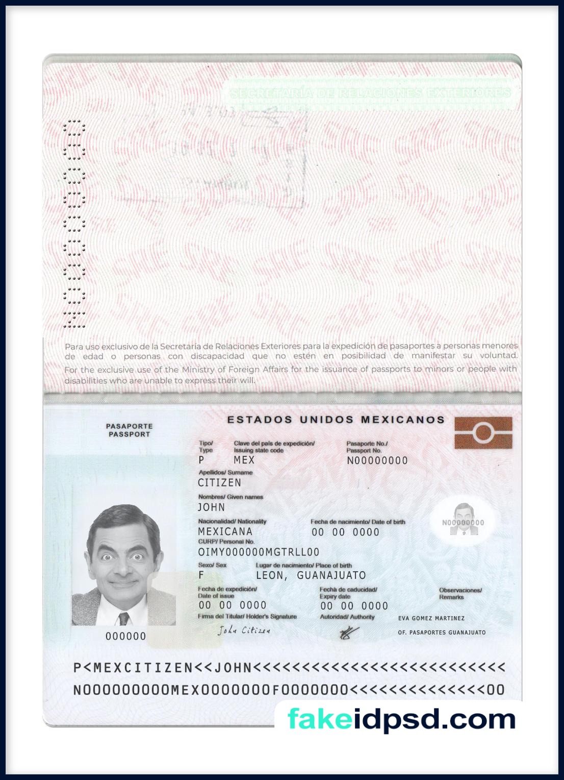 Passport PSD [Mexico]