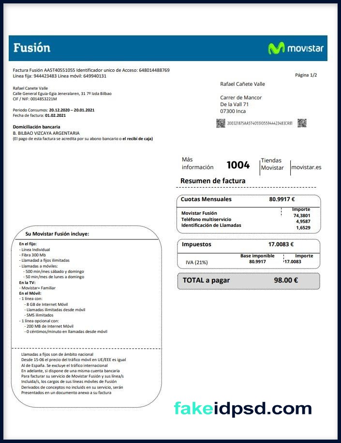Peru [ Utility Bill Movistar]